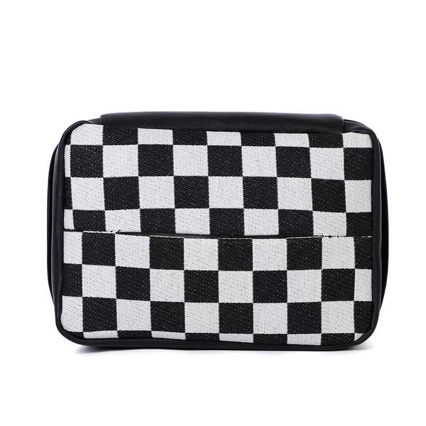 Titani plaid black and white patchwork paper box box magic sticker