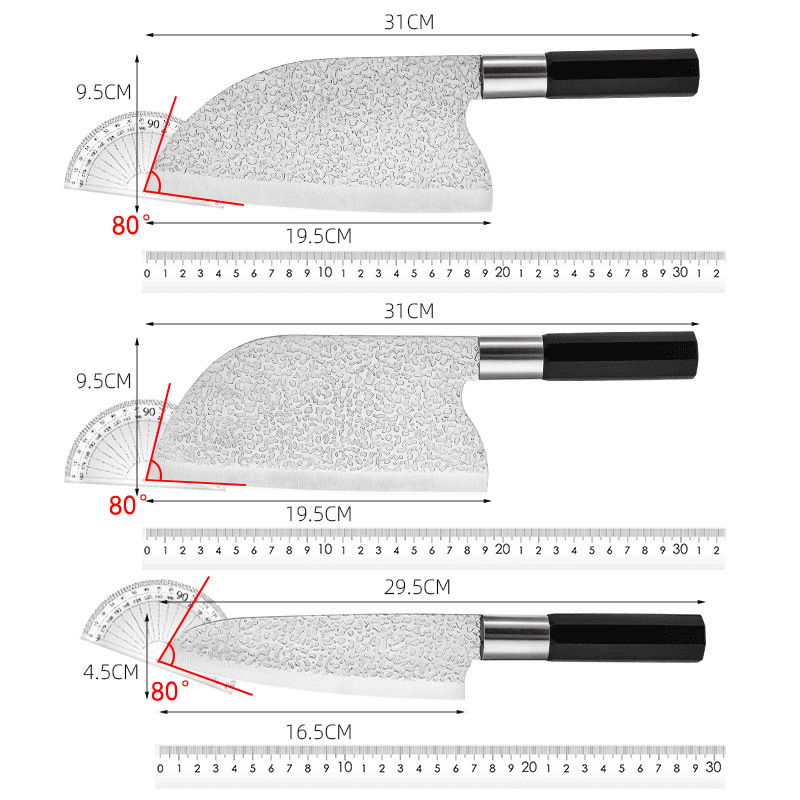 Cuchillo de cocina de acero inoxidable, cuchillo de cocina doméstico, cuchillo de corte de carne, cuchillo de forja de doble propósito para dormitorios