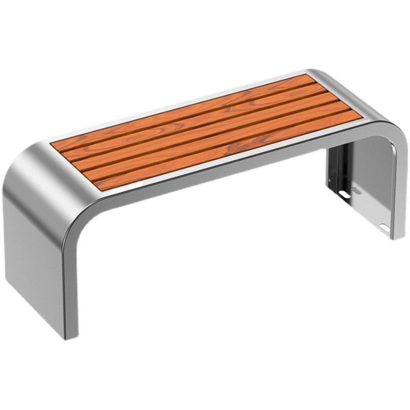 Скамейка из нержавеющей стали на открытом воздухе Парковый стул Автовокзал Двойной длинный табурет Община На открытом воздухе Пластиковое деревянное сиденье для отдыха