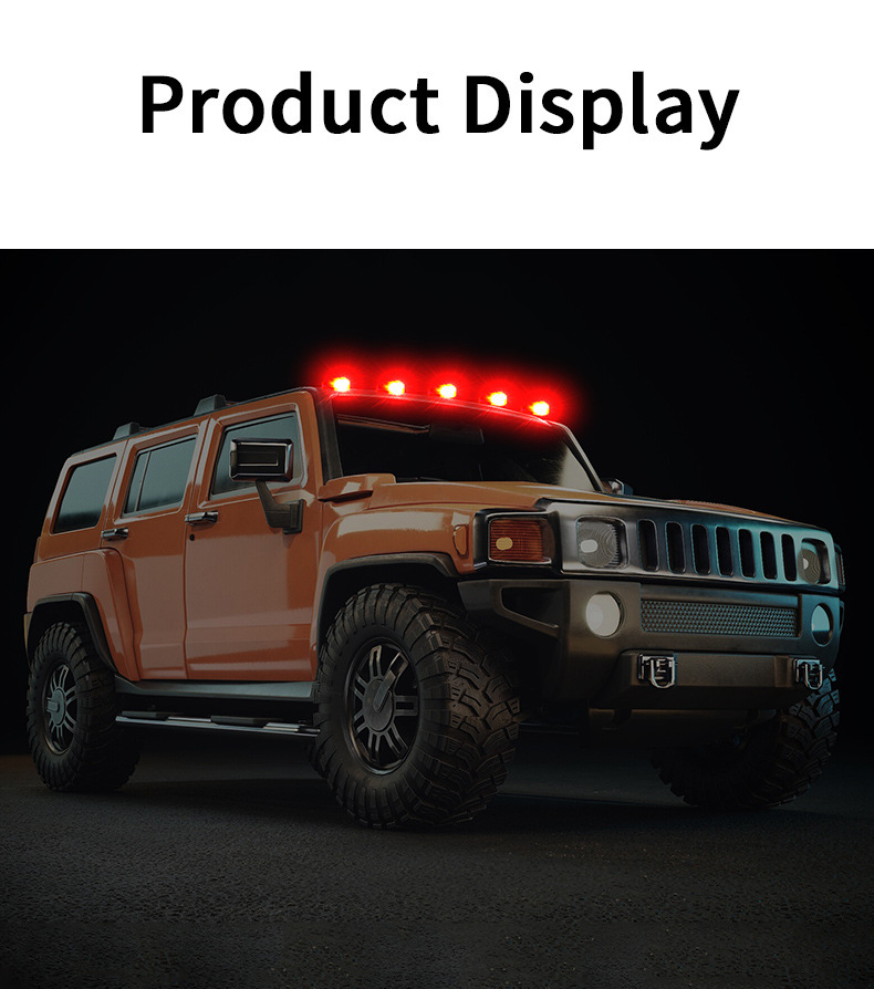 Off-Road Vehicle Suv Pickup Car Roof Led Solar Pilot Light Wiring-Free Modification Decorative Universal Warning Strobe Light