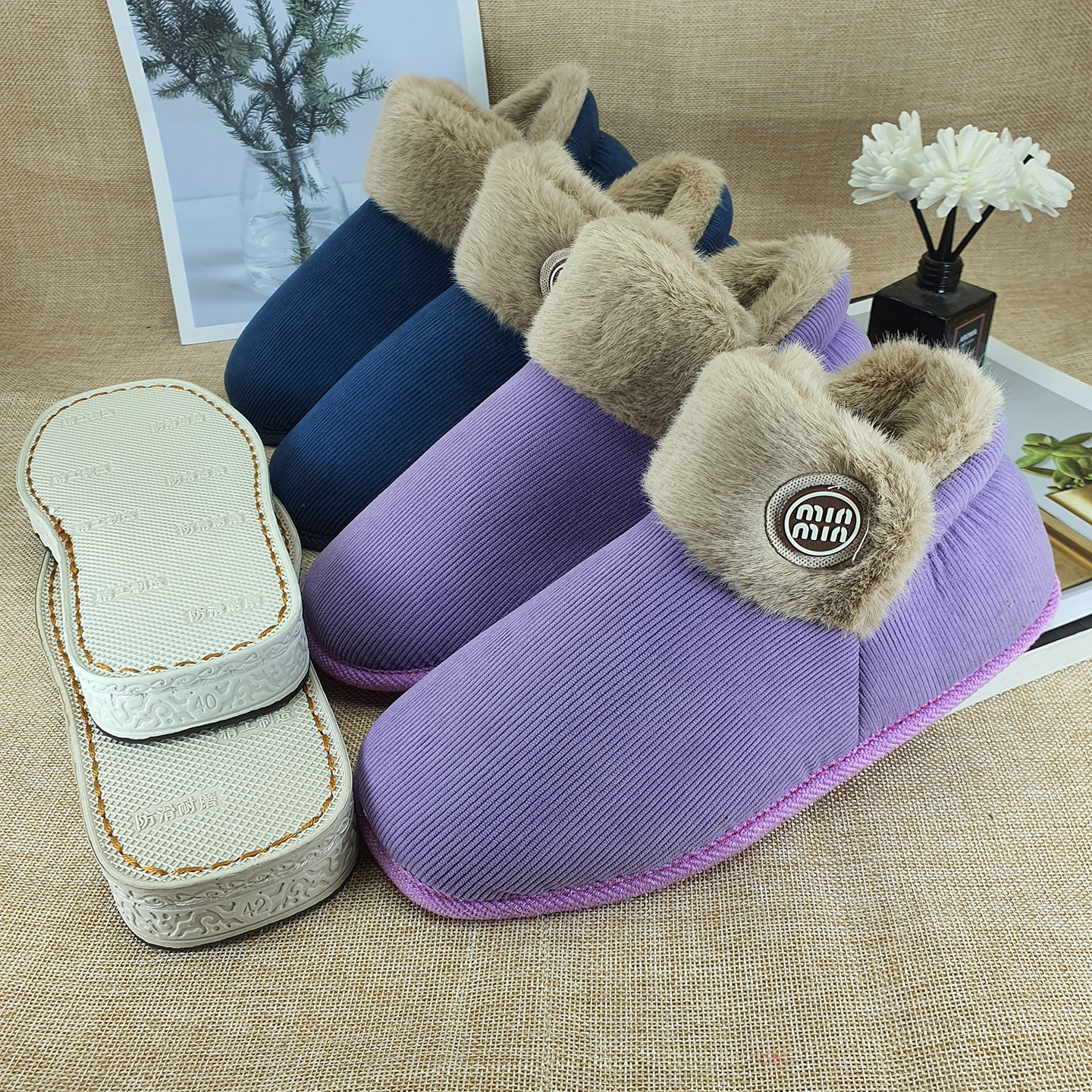 孺子牛全套手工棉鞋半成品材料自己做鞋面烤火鞋底加绒加厚保暖冬