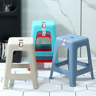 New plastic stool thickened household simple dining table chair living room hospitality non-slip durable cooked rubber bench wholesale