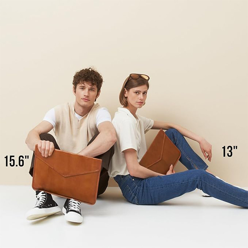 2025 New Vintage Leather Notebook Cover Computer Case Notebook Cover Brown (13-14inch)