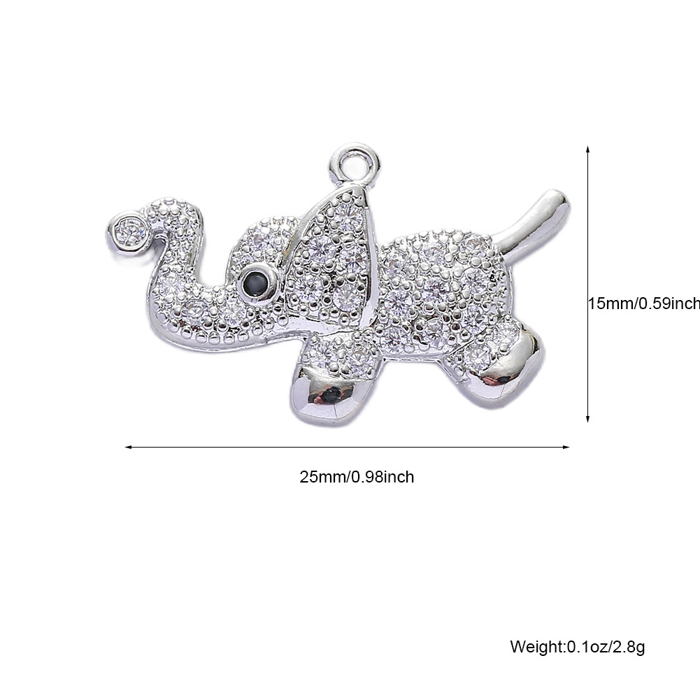 3g Weight Pendant Jewelry Making Type DIY Jewelry Accessories Classification 1 Piece Quantity Copper Material Elephant Pattern All Seasons Season Enamel, Plating Design Classic Style Style 1 Piece Copper Elephant Pendant DIY Jewelry Accessories 7