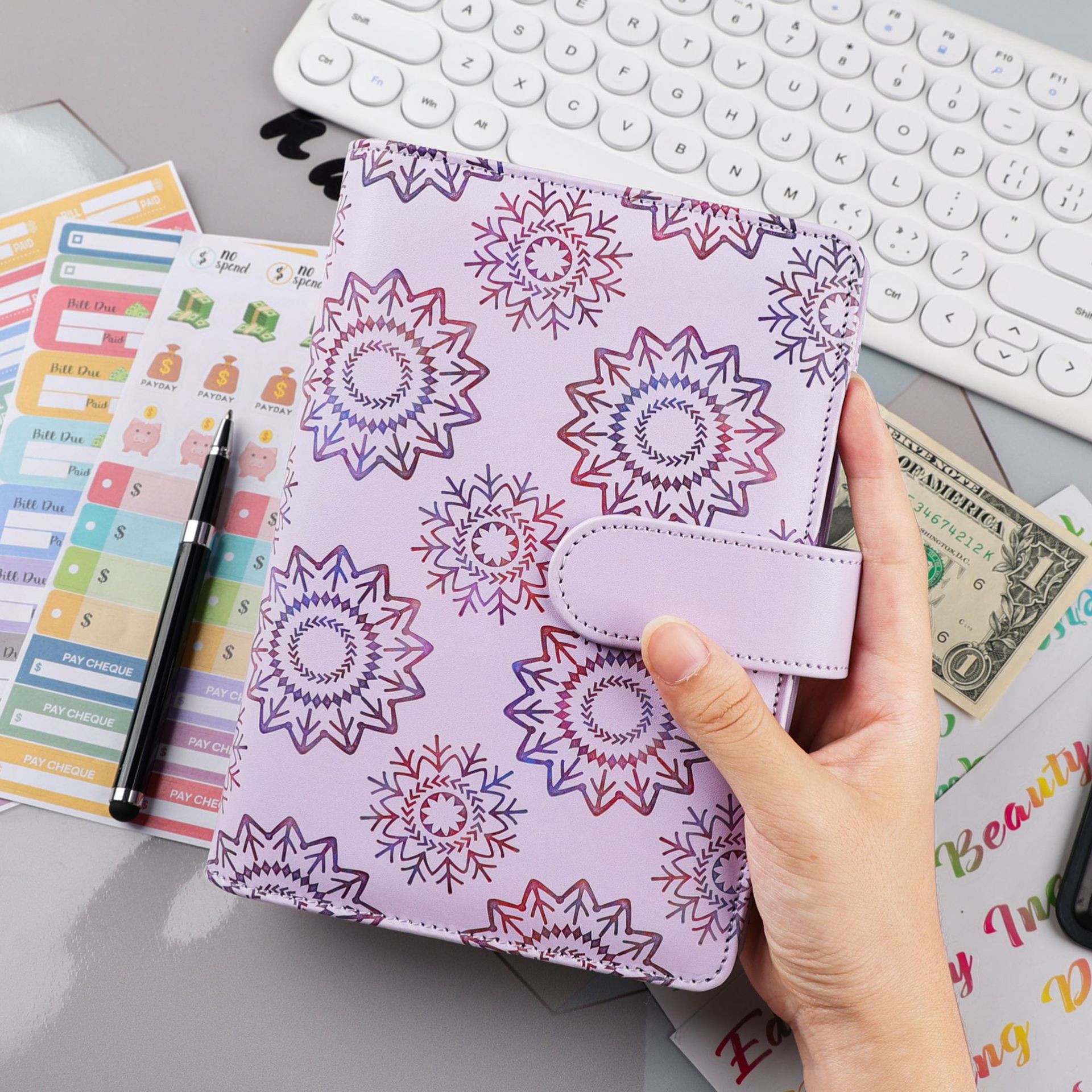 Foreign Trade  New Cash Budget English Portable Schedule Weekly Plan Monthly Plan A6 Loose-leaf Notebook display picture 1