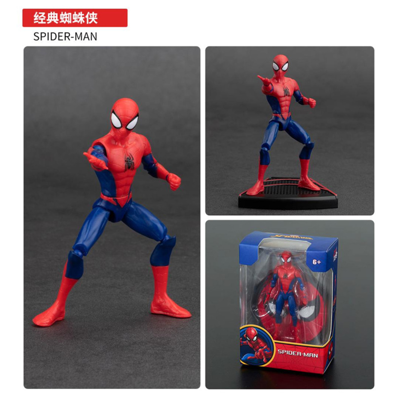 Nuevos productos genuinos de Marvel 4 pulgadas serie clásica Spiderman como 4 pulgadas muñecas móviles modelo de decoración hecha a mano