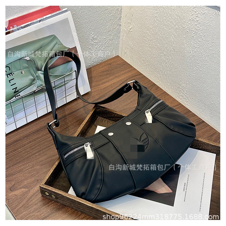 Trendy Casual Sports Style Pu Crossbody Bag, Waterproof Versatile Commuter Outdoor Dumpling Bag with Wide Strap, Single Shoulder Crossbody Bag, Handbag