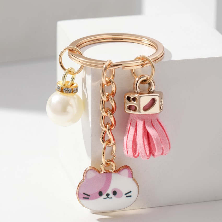 Cute Style Cute Cat Pu Leather Alloy Women's Bag Pendant Keychain