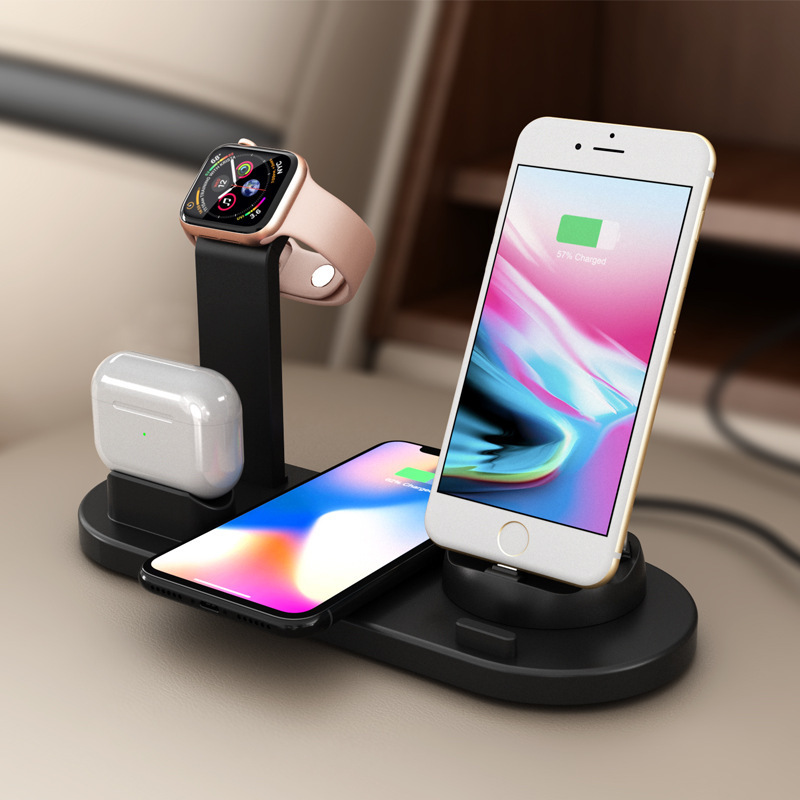 Multi-functional four-in-one mobile phone wireless charging base for Apple mobile phone Airpods iwatch wireless charging