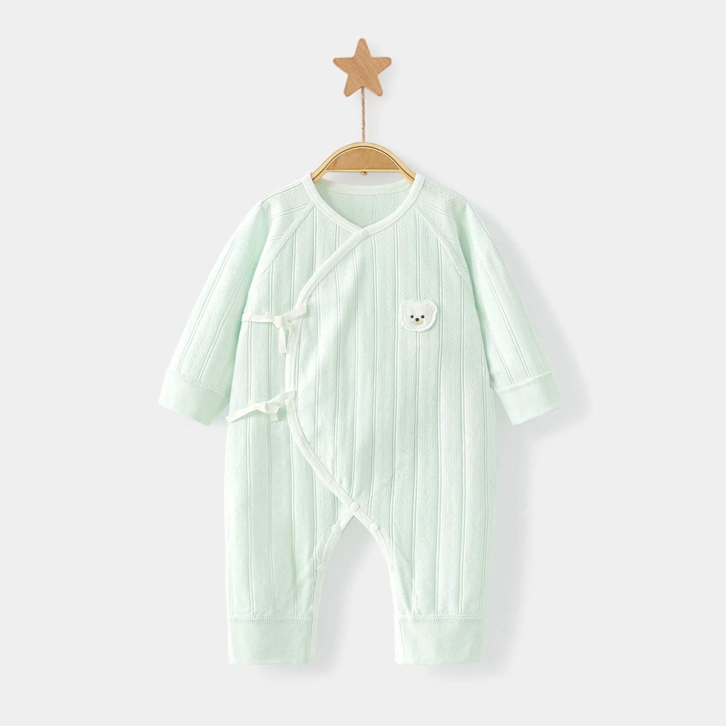 Ropa de bebé recién nacido primavera y otoño 0 algodón puro marzo delgado monje de fondo ha nacido camiseta de bebé