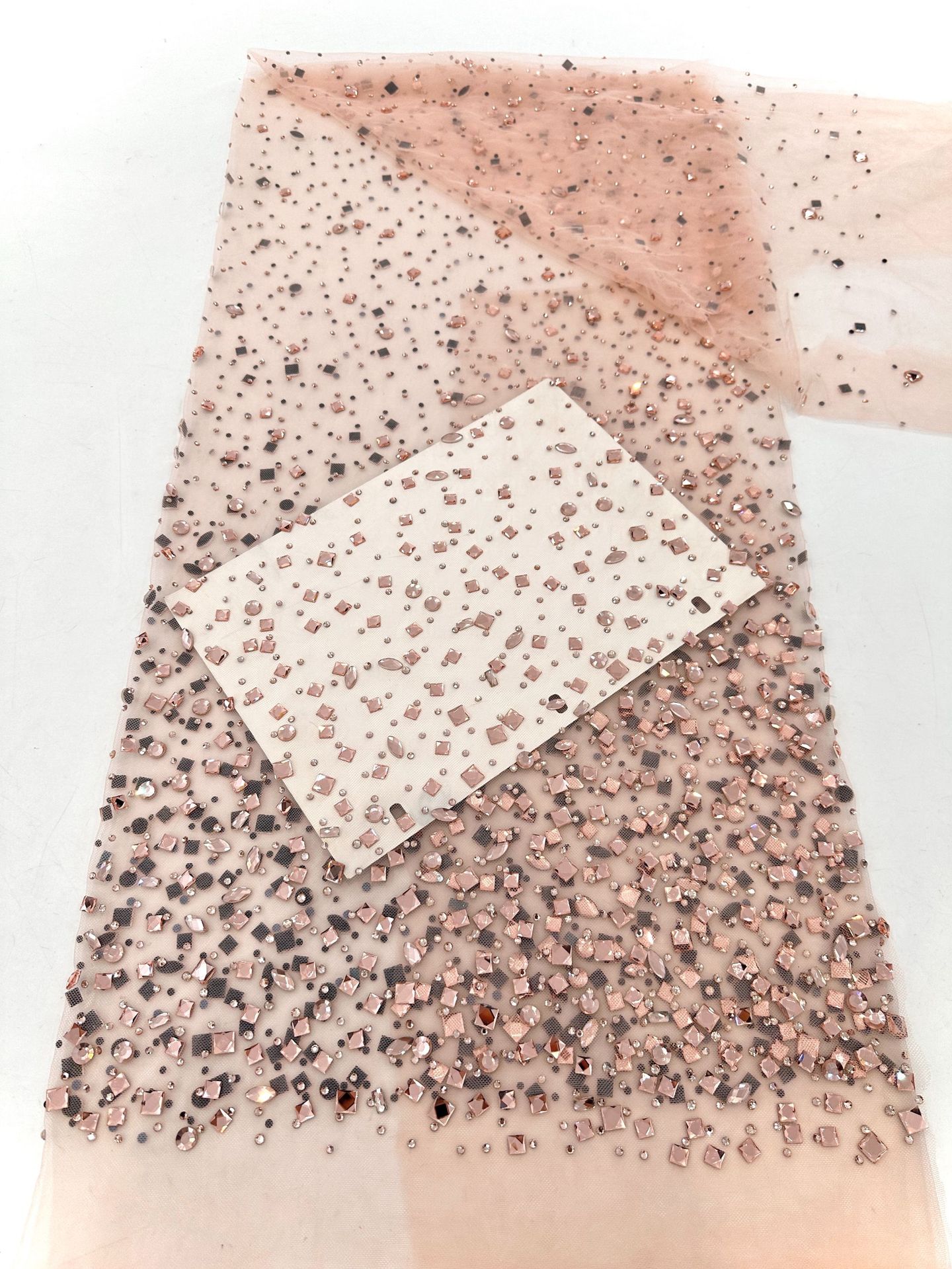 Comercio exterior transfronterizo nuevo vestido de novia tejido de moda completo degradado malla de diamantes calientes tejido de traje de alta calidad