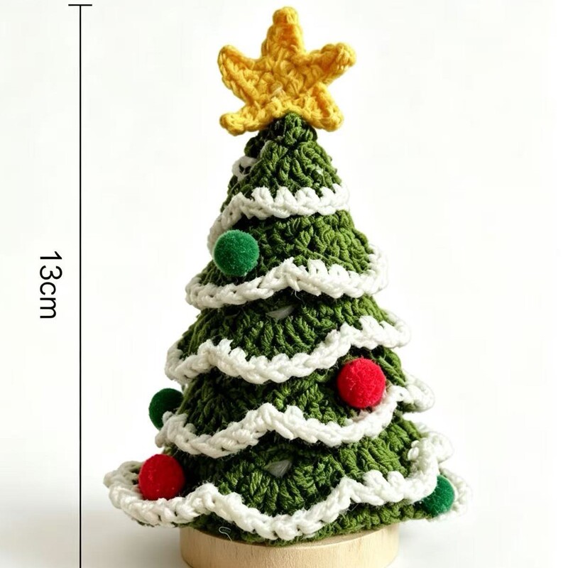 Cross-Border Handmade Crochet Christmas Tree Ornaments, Colorful Plush Cartoon Dolls, Holiday Atmosphere Decorations