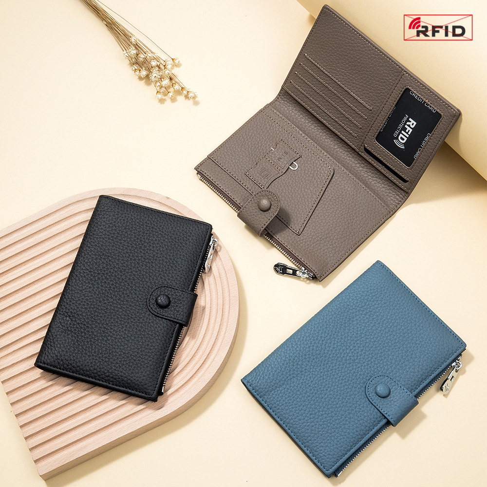 Genuine Leather RFID Ultra-Thin Multi-Functional Passport Holder for Women, New Wallet, Ticket Holder, Passport and Document Organizer