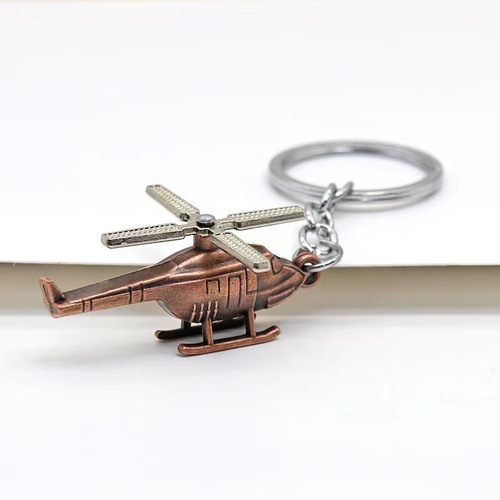 Cross-border retro creative three-dimensional helicopter car keychain pendant pendant men's backpack pendant ornaments