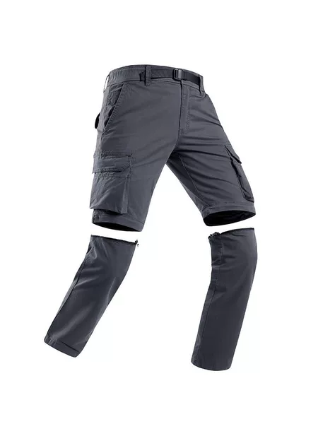 Summer New Men's Work Pants Outdoor Multi-Pocket Tactical Pants Detachable Long Pants Quick-Dry Casual Pants for Men