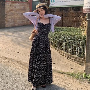 吊带连衣裙两件套