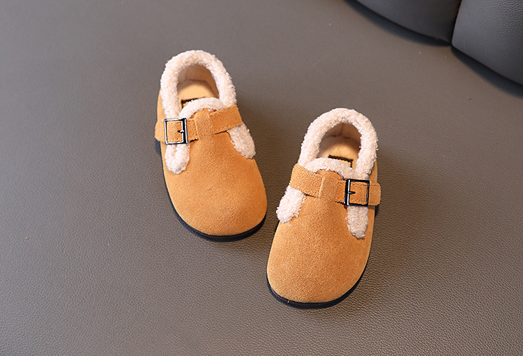 Barns bomullsskor plyschisolering vinterpäls och bönor tjejer med prinsessskor,_voghion.com