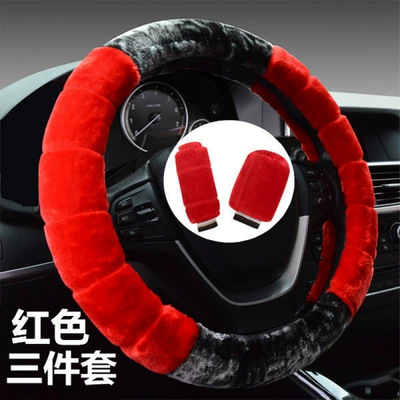 Steering wheel cover — non-slip cover - bamboo-red-steering-wheel-cover-gear-hand-brake-cover-round-38cm