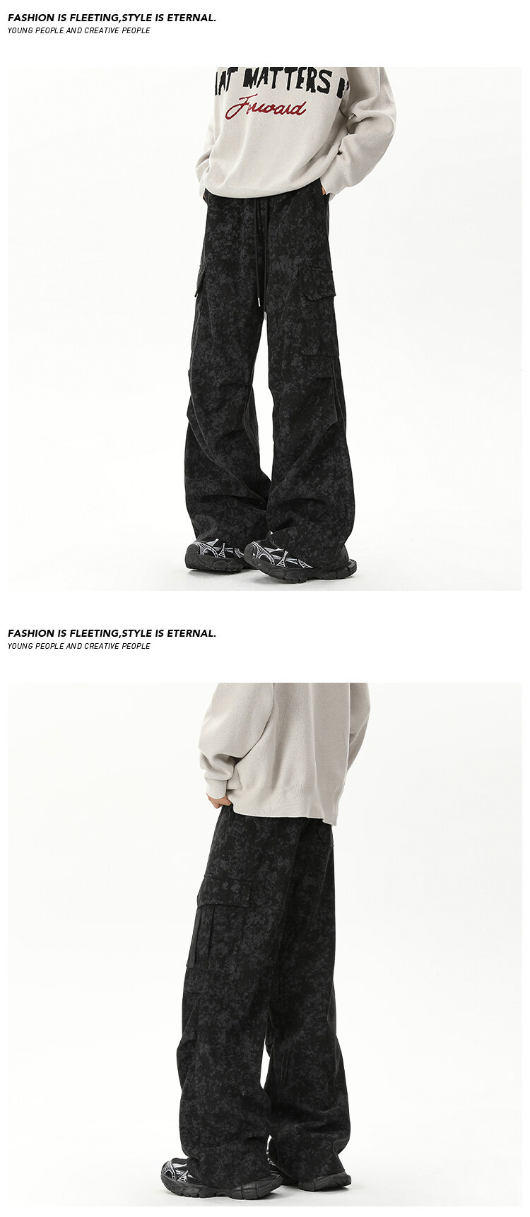 Men's Wasteland Style Marble Pattern Corduroy Work Pants Casual_voghion.com