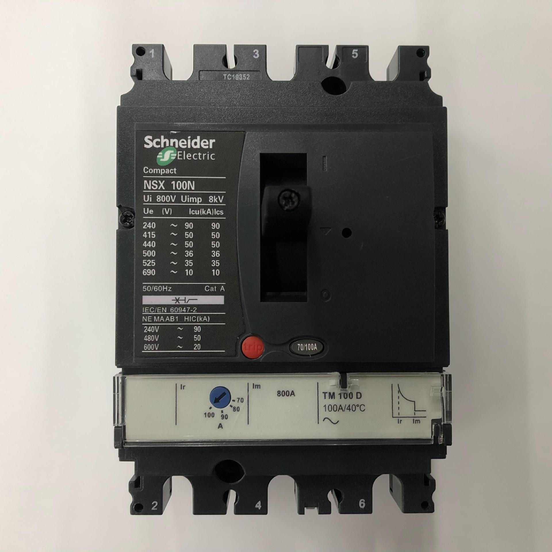 原装正品NSX100N TM100D 3P 100A LV429840  Schneider塑壳断路器