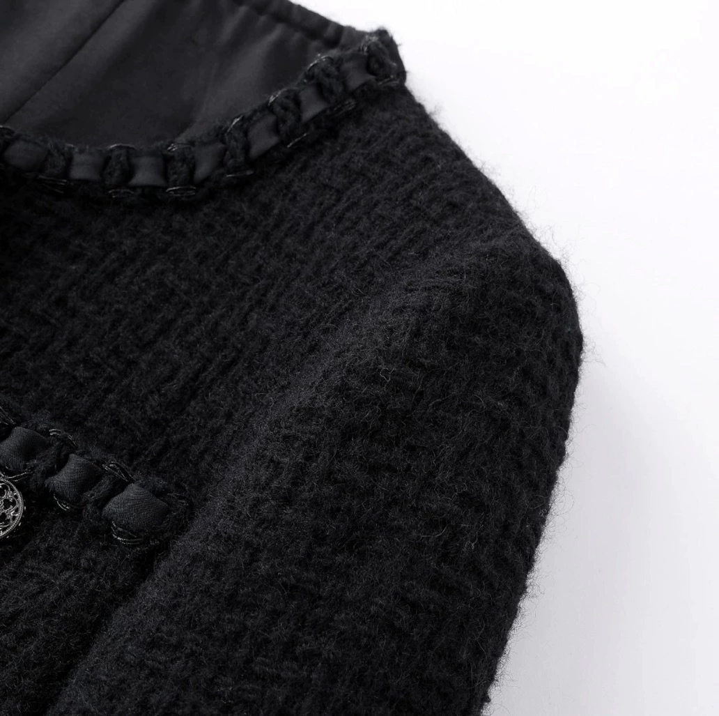 Флис модная демисезонная куртка, стиль Chanel, свободный крой