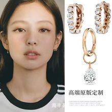 jennie同款耳环金智妮水滴耳圈耳饰耳扣韩国气质简约百搭小巧精致