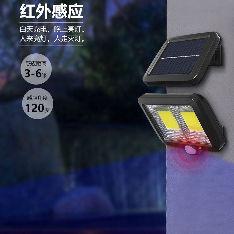 Lámpara de pared solar Inducción al aire libre Lámpara de jardín fotovoltaica Lámpara de garaje Lámpara de pared dividida solar de inducción de distancia LED