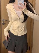 冰丝防晒衣女轻薄修身防晒服收腰紧身外套2025新款防紫外线黄色夏