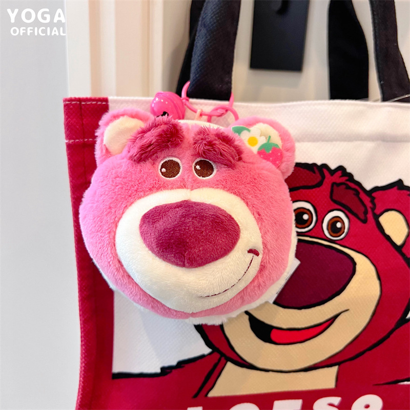 Disney Toy Story Macaron Strawberry Bear Stuffed Coin Purse Authentic Cute Lotso Headphone Bag Cute Disney Toy Story Macaron Strawberry Bear Stuffed Coin Purse Authentic Cute Lotso Headphone Bag Cute