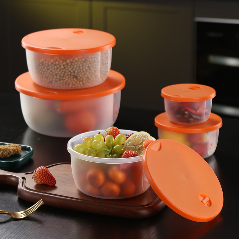 caja de almacenamiento de congelación circular de plástico especial para microondas grueso refrigerador caja de calor de microondas