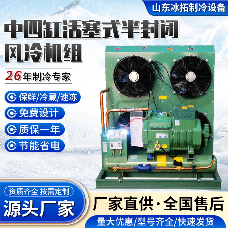 Bitzer 10P/12P Four-Cylinder Piston-Type Semi-Hermetic Air-Cooled Refrigeration Compressor Unit for Fresh Food Preservation and Quick Freezing