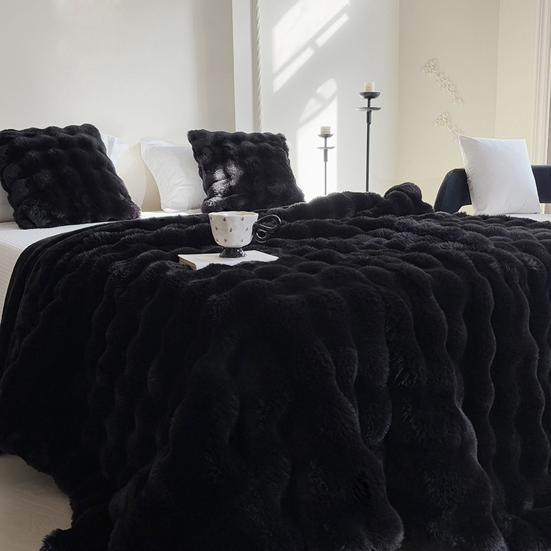 Comercio exterior burbuja de leche manta de peluche gruesa doble capa mantas cálidas mantas casuales simples siesta edredón