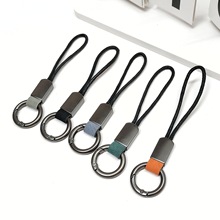 创意指环钥匙扣翻毛皮挂绳钥匙链卡片钥匙套挂件男女通用指环手绳