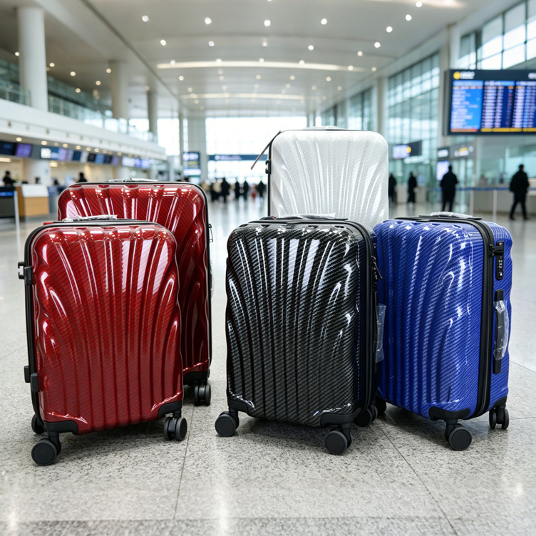 Shell 20inch Carbon Fiber Pattern Trolley Case 24inch Luggage Carry-on Case with YKK Zipper 28inch Business Travel Bag