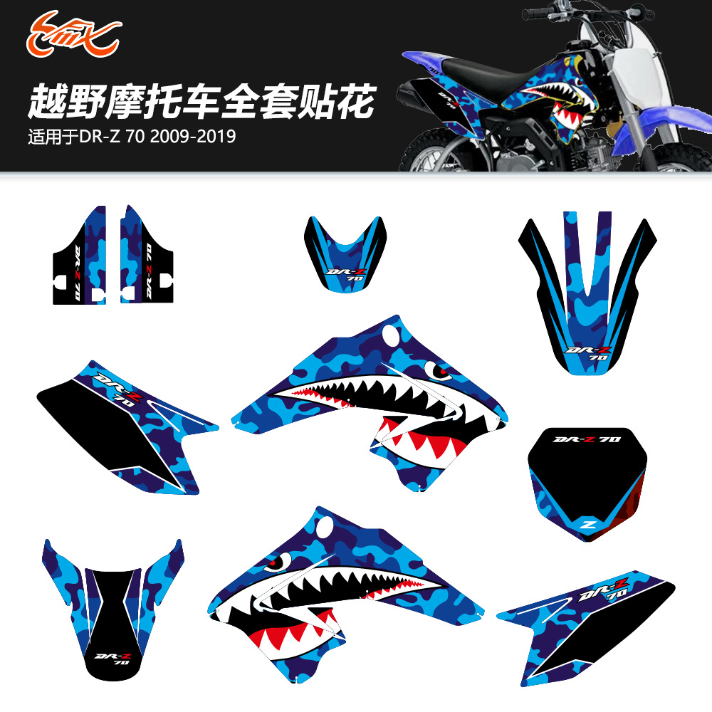 Aplicable a Suzuki DR-Z 70 09 - 19 motocicleta todoterreno personalidad de modificación decalco de alta calidad