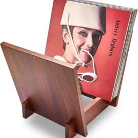 木质唱片架跨境黑胶唱片展示架桌面站立式唱片支架CD专辑展示架