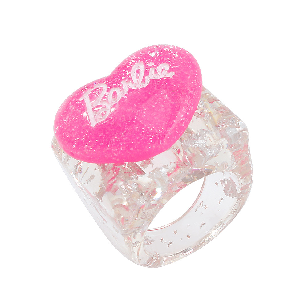 Simple Candy Color Heart Letter Resin Ring Wholesale Nihaojewelry display picture 18