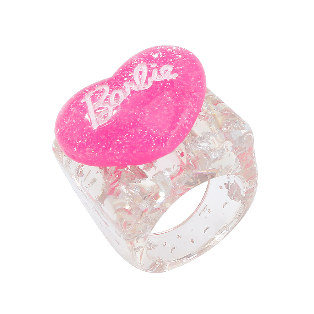 Bague En Résine Lettre Coeur Couleur Bonbon Simple En Gros Nihaojewelry display picture 18