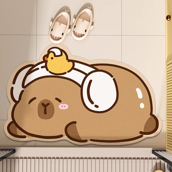 Kapibala Bathroom Floor Mat Toilet Door Water Absorbent Floor Mat Toilet Non-Slip Diatom Mud Toilet Foot Mat