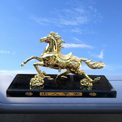 and Wealth Crafts Office Car Car ornaments - instant-success-display-stand-bright-gold-includes-anti-slip-mat-perfume-flag-not-included