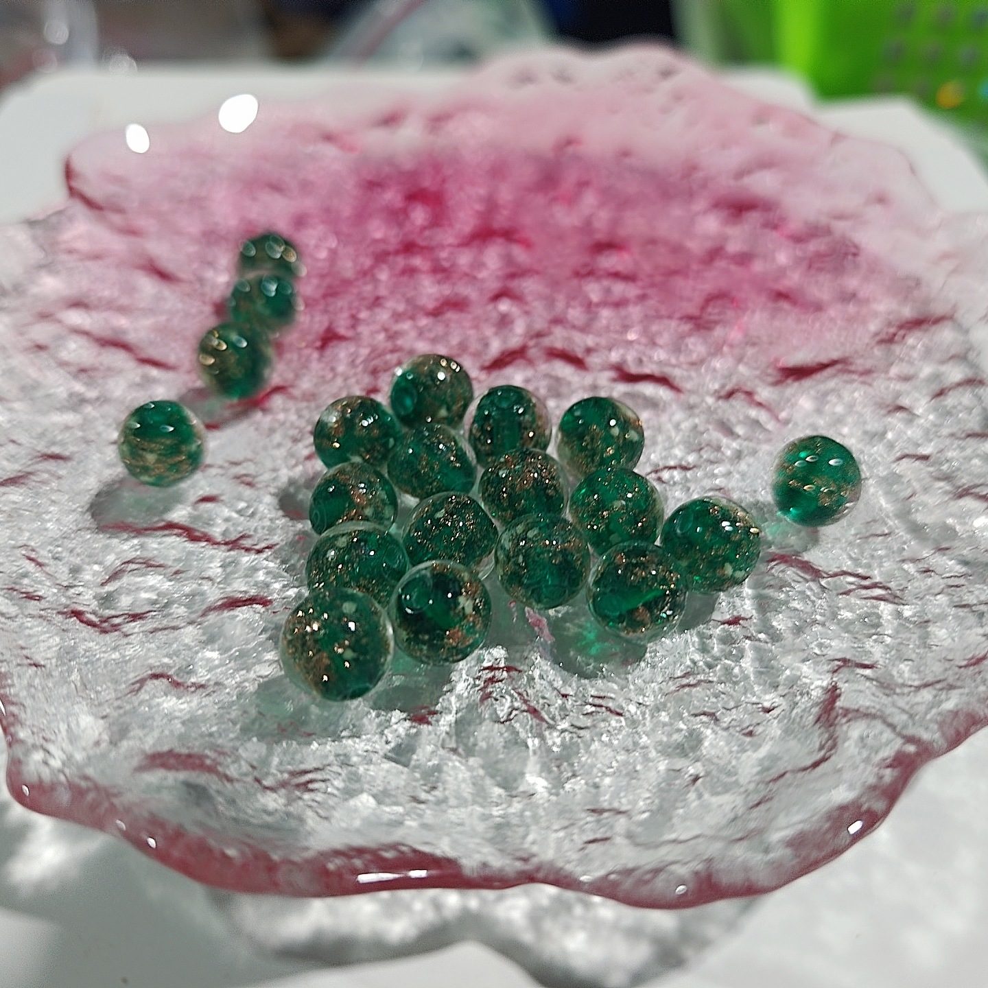 Cuentas de vidrio de arena de oro luminoso perlas sueltas cuentas redondas de cristal accesorios de la joyería de bricolaje pulsera material pulsera de cuentas