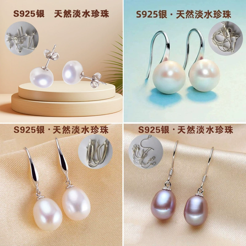 Серьги из стерлингового серебра 925 пробы с натуральным пресноводным жемчугом, серьги на высоком каблуке, серьги с пресноводным жемчугом, высококачественные серьги с крючками для женщин