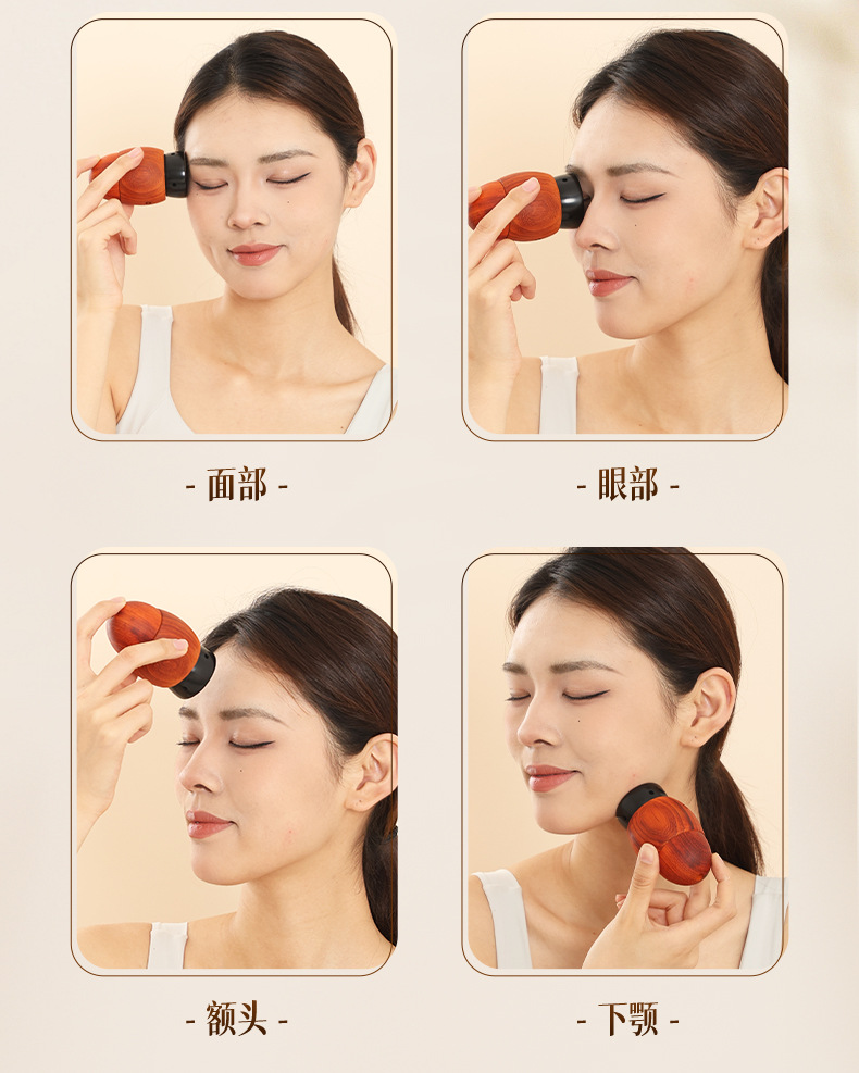 Bian Stone Facial Moxibustion Cup Portable Warm Therapy Tool with Guasha Edge for Home Beauty Care 200g in use