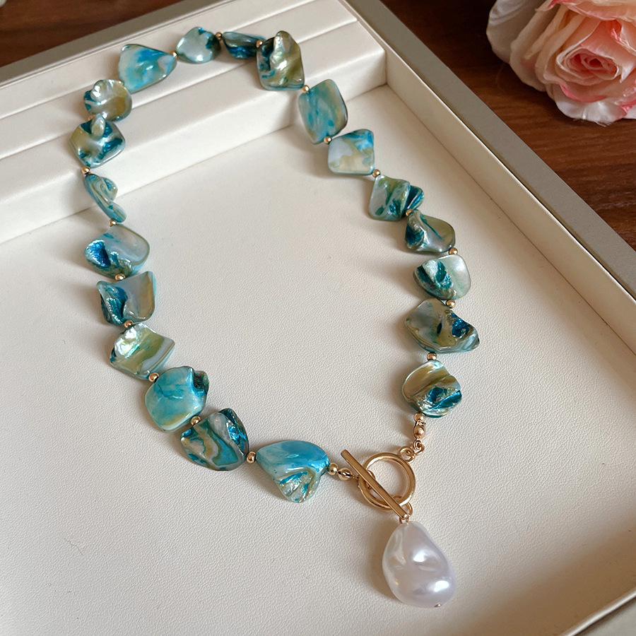 19#목걸이-블루-진주