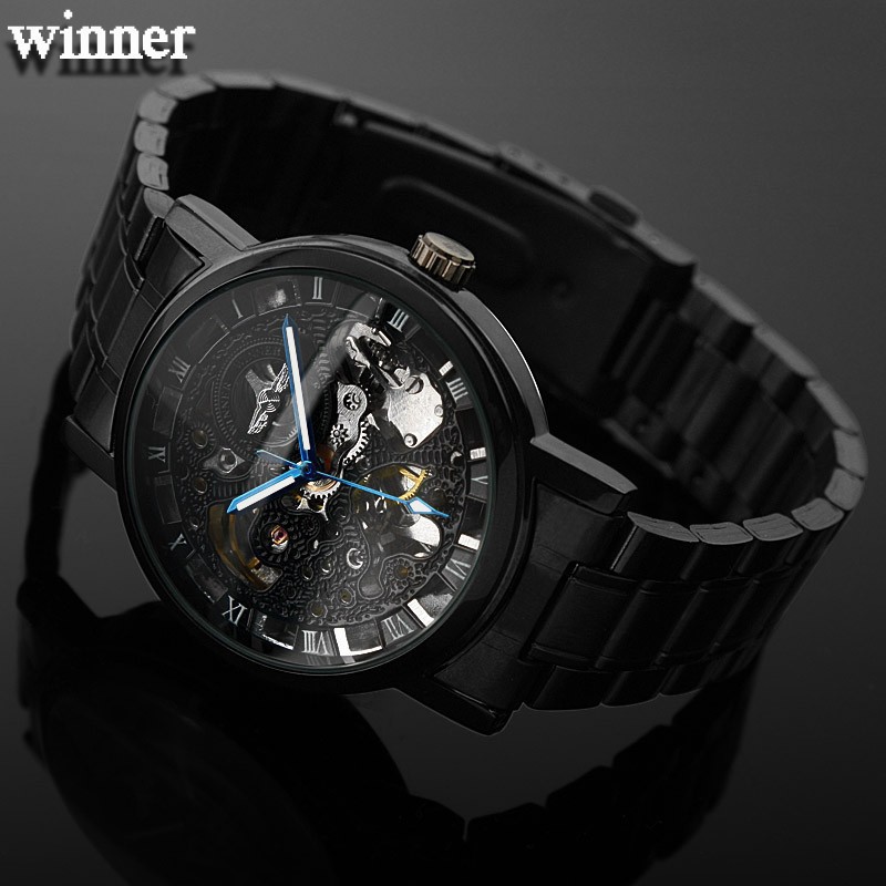 Winner Fashionable High-Looking Mechanical Watch Cross-Border Popular Luminous Waterproof Steel Belt Fully Automatic Mechanical Watch Men's Watch