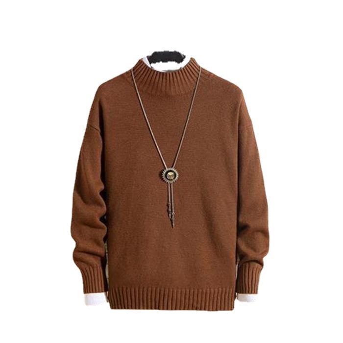 Demi-season fashionable solid color colored knitted woolen sweater