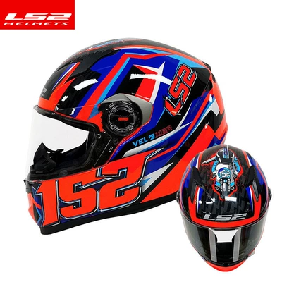 Motosiklet kaskı (dəbilqə) — four seasons anti-fog kart summer - fluorescent-redblue-drift-l