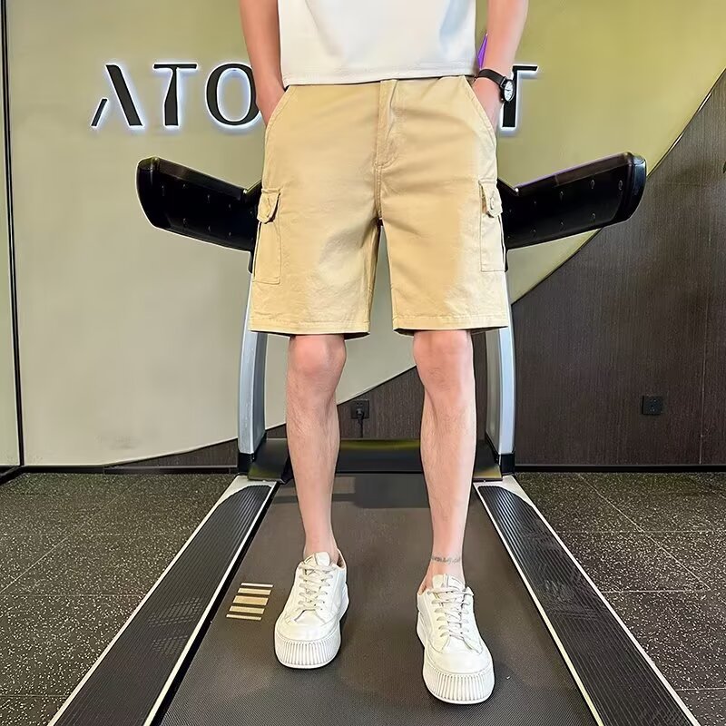 Pantalones cortos de trabajo para hombres británicos de negocios delgados pantalones caqui pantalones casuales pantalones medianos comercio exterior al por mayor transfronterizo