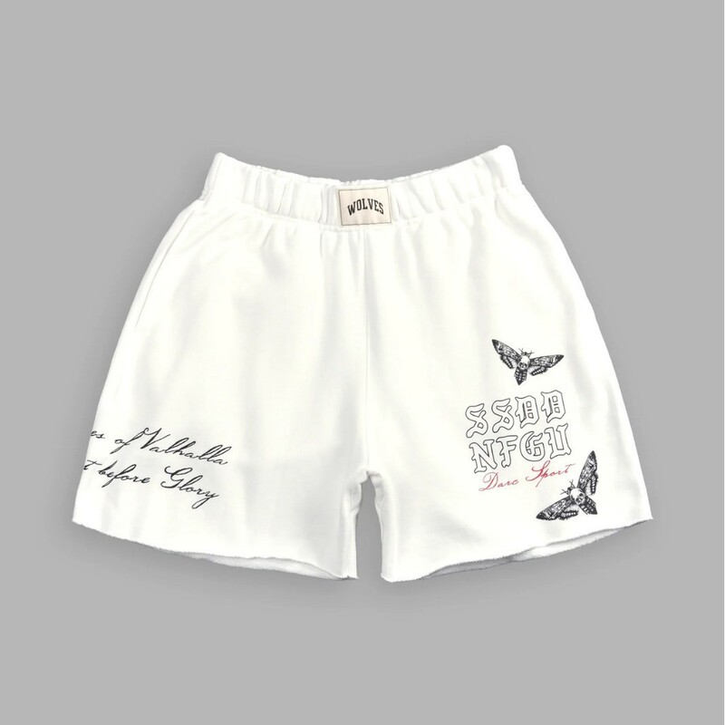2025 New Men's Shorts Summer Cotton American Basketball Sports Casual Trendy Wolf Head Printed Shorts for Men