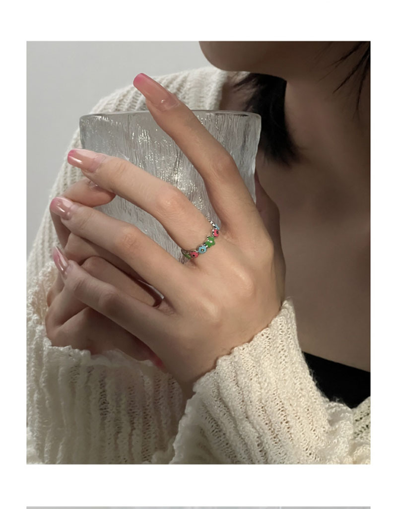 Sunburst Colourful Glazed Flower Bracelet Adjustable Jewellery_voghion.com